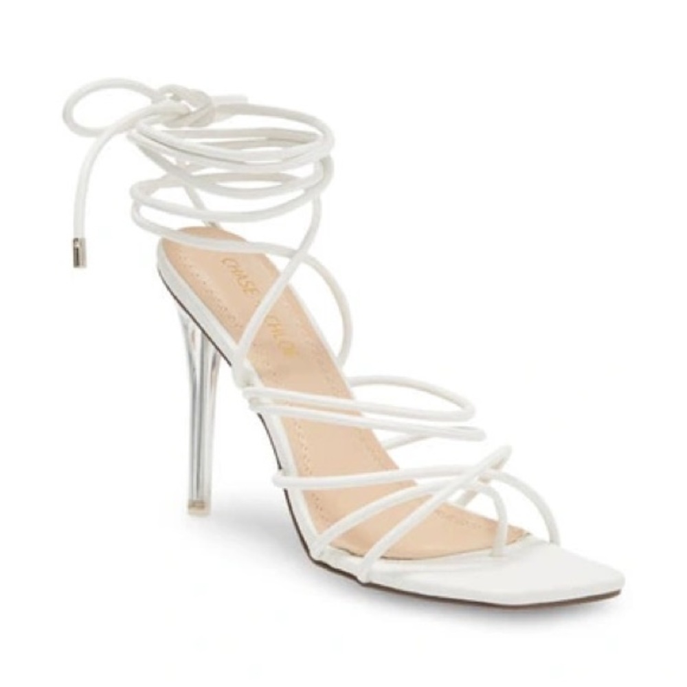 Chase & Chloe Gia Clear Heeled Sandal size 8